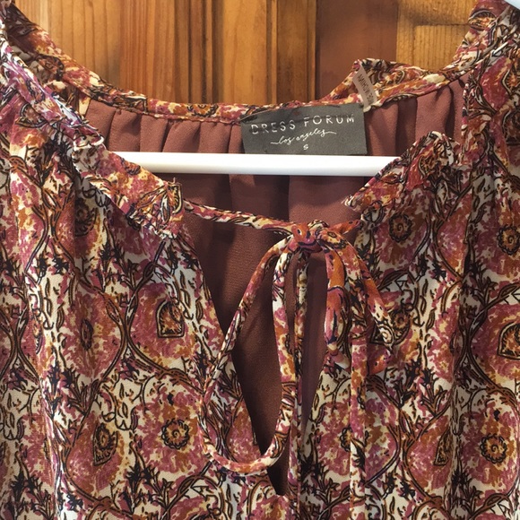 Dress Forum Boho Mini Dress with Smocked Waist, Size Small (NWOT) - Picture 4 of 9